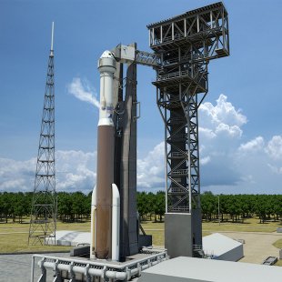 Artist's concept of a Boeing CST-100 crew capsule atop a United Launch Alliance Atlas 5 rocket. Credit: Boeing/ULA