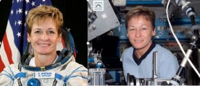 NASA Astronaut Peggy Whitson on Earth (left) and with noticeable puffiness in space (right). Credit: NASA
