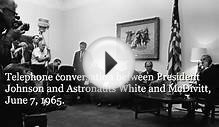 LBJ and Astronauts White and McDivitt, 6/7/65. 5.46P.